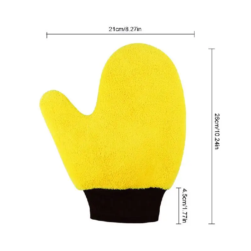 Car Wash Cleaning Glove Brush Thick Double-faced Microfiber Coral Fleece Gloves Cleaning Mitt Auto Wax Detailing Care Brush