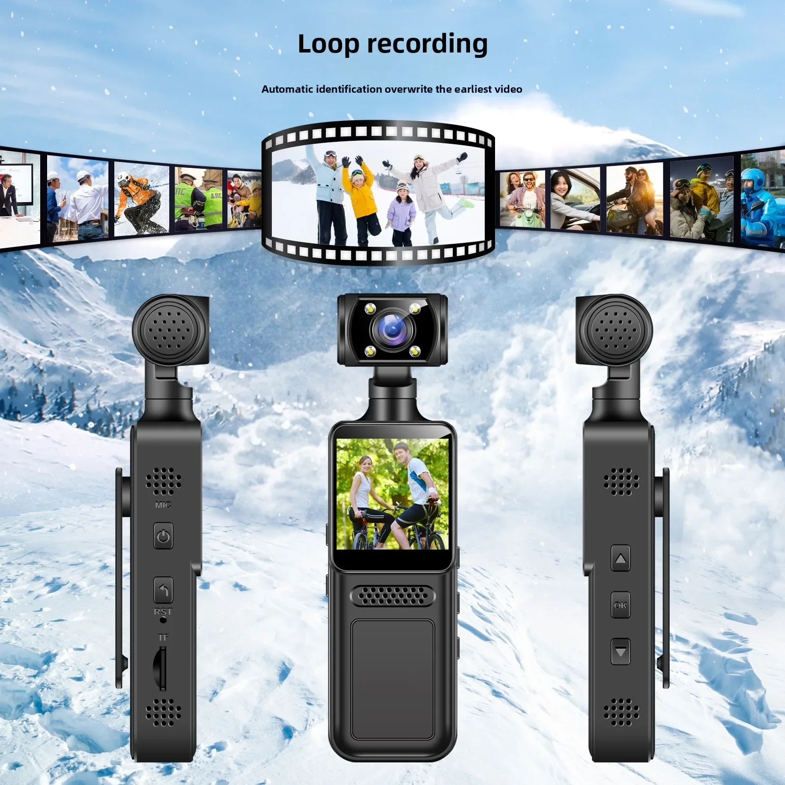 Portable 4k HD WiFi Body-Worn Camera for Outdoor Sports for Bike Action Adventures Cross-Border Travel Bicycle Driver Recorder 2