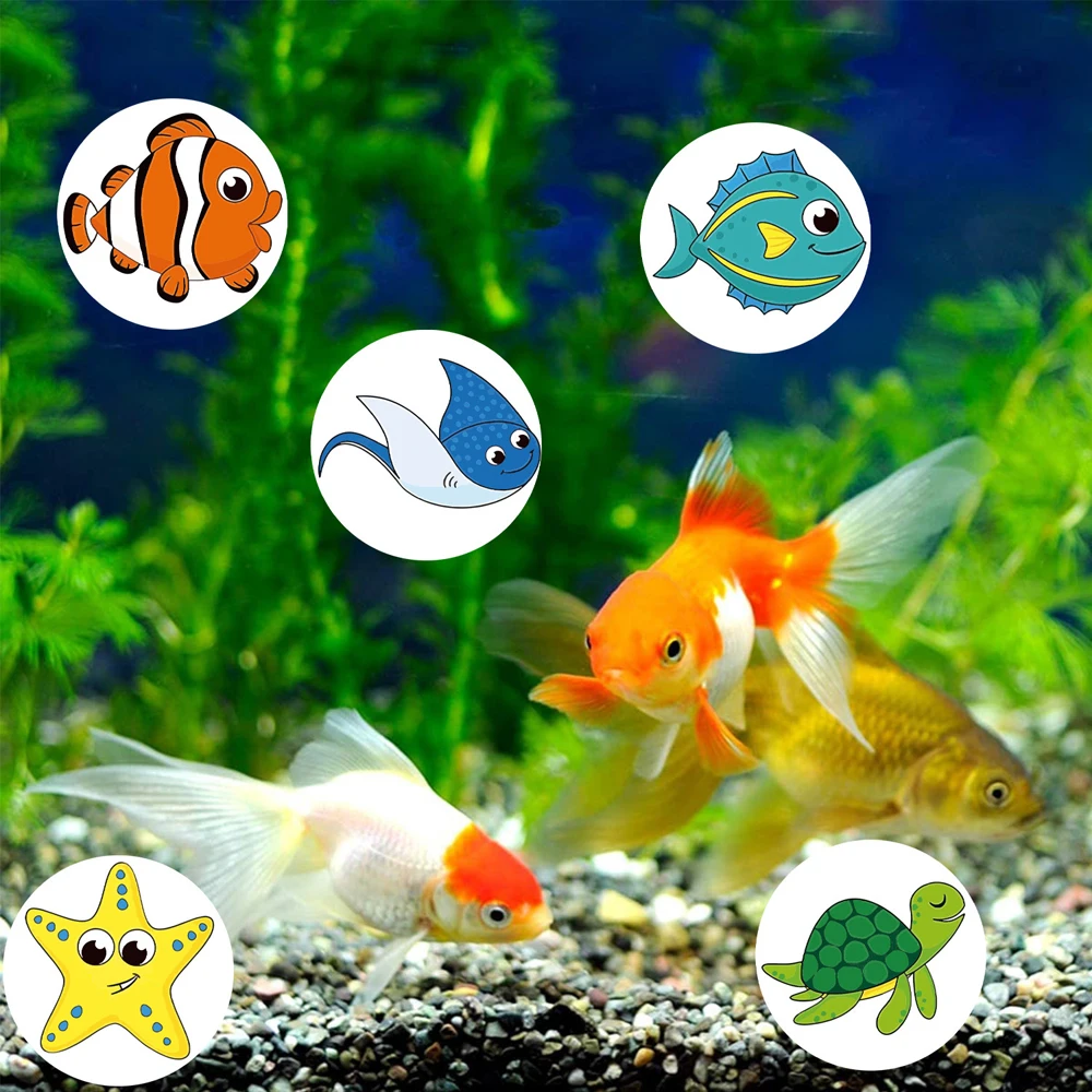 Cartoon stickers Animal stickers Cartoon sticker 50-500pcs Cartoon Animals Stickers For Kids Gift Toys 1inch 8 Designs Marine Life Starfish Turtle Reward