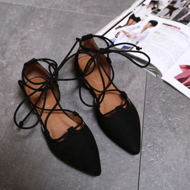 

High Quality New 2023 Slim Sexy Pointed Toe Flats Shoes Women Flat Heel Fashion Womens Flats Brand Shoes Plus Size