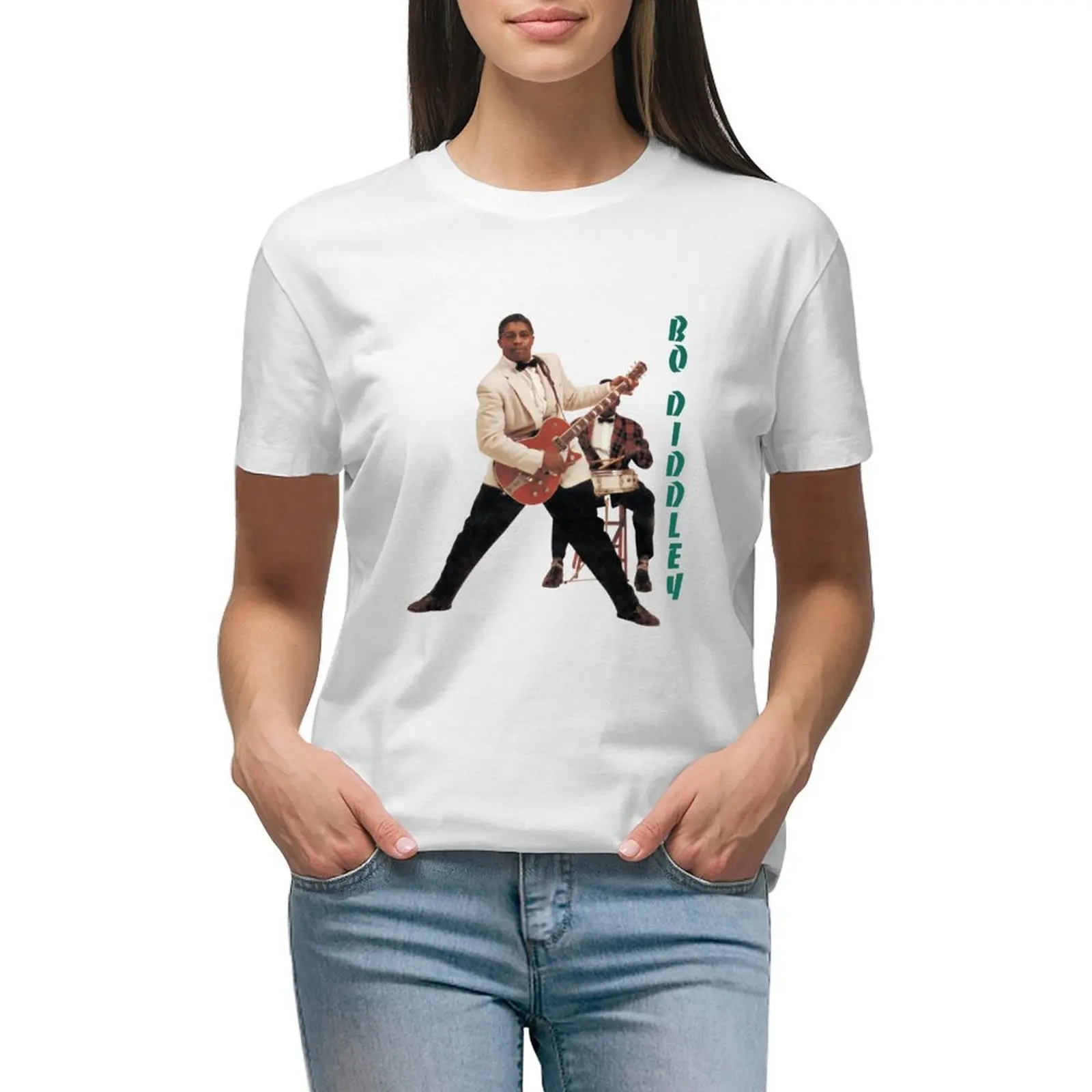 

Bo Diddley Collage. T-shirt lady clothes summer tops t shirts for Women graphic