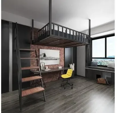 Ironwork hammock small family loft bed hanging wall bed hanging creative space-saving multi-functional elevated