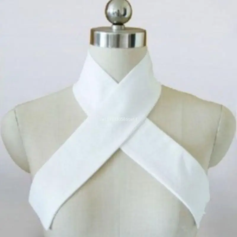 

Chinese White Skinny Long Scarf Belt for Ancient Costume Dresses Neckline Detachable False Collar Sash Dropship