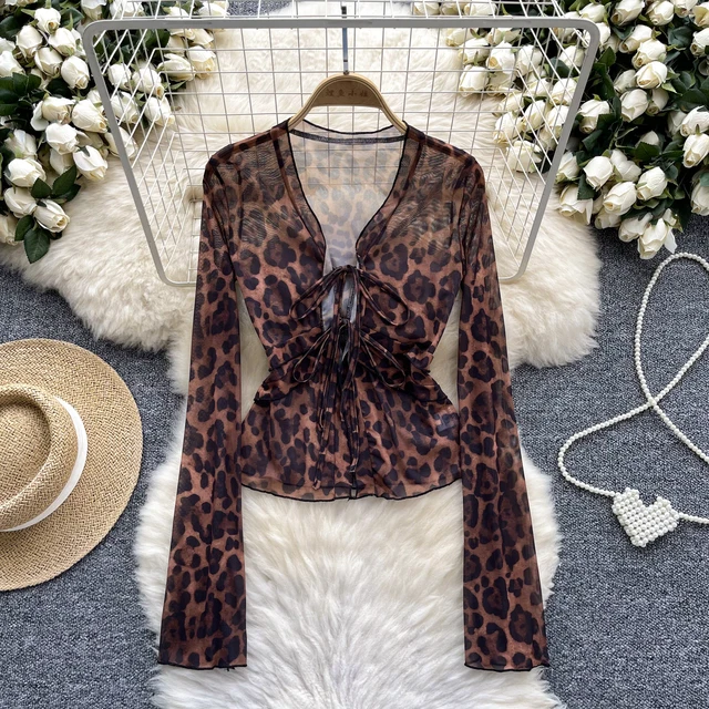 leopard chiffon blouse