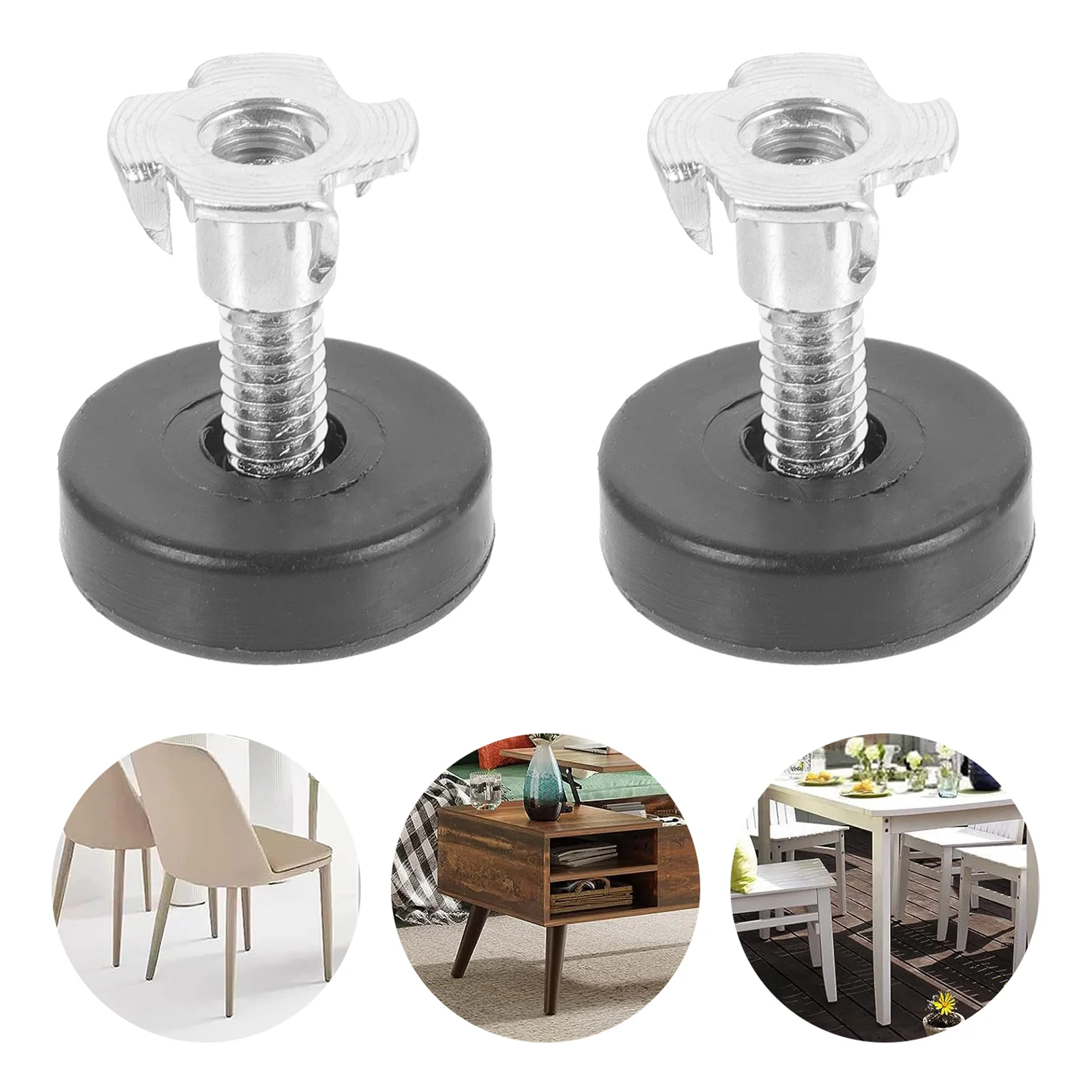 12 Pcs Adjustable Sofa Furniture Balance Feet with Square Nut Threaded for Levelers Chairs Pp Leveling Work
