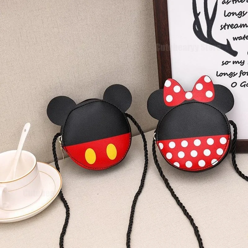 Disney Mickey Minnie Coin Purse new cute cartoon Fashion kids students Shoulder Crossbody bag storage bag Outdoor travel gifts