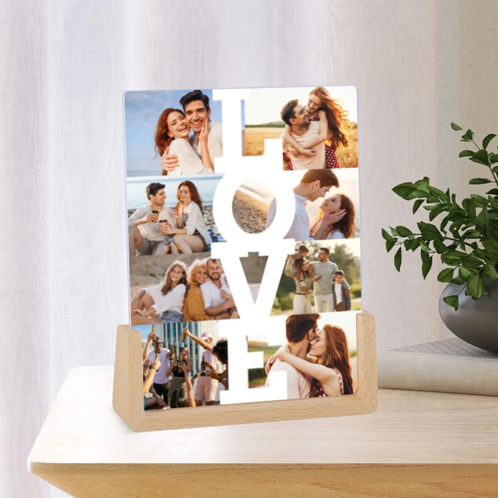 

Personalized Love Photo Collage for Boyfriend Husband Wedding Anniversary Gift Custom Print Love Collage Acrylic Picture Frame