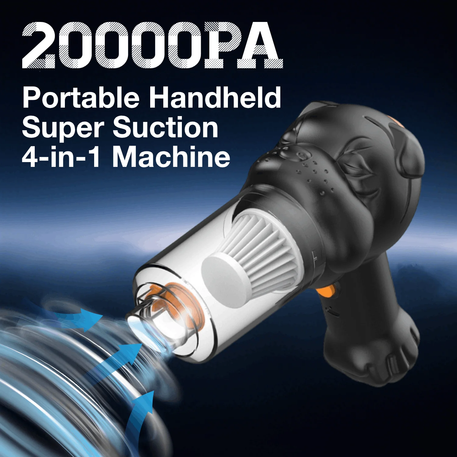 Car Vacuum Cleaner Strong Suction 20000Pa Wireless Rechargeable Powerful Handheld Dust Catcher Mini Wash For Car Home Appliances