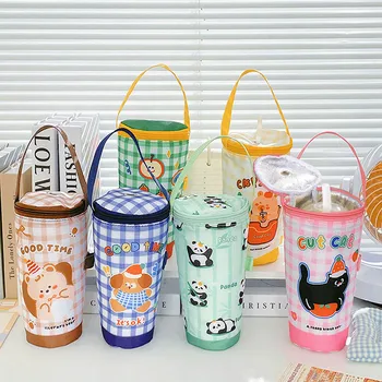 Portable Milk Tea Tote Bag Heat Preservation Bag Eco-friendly Handbag Carrying Insulated Cup Cover Tumbler Cup Accessories 1