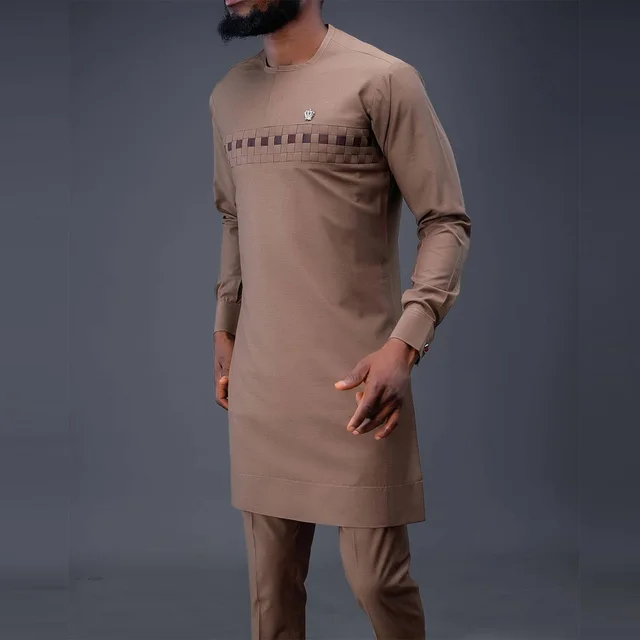 Deji Dashiki Long Sleeve Round Neck Shirt and Pant - Image 4