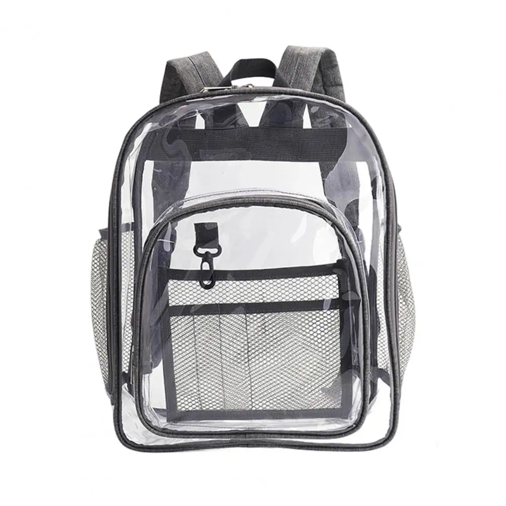 Transparent Backpack Adjustable Shoulder Strap Waterproof Heavy-Duty Large PVC See Through Backpack Women Men School Bag 6