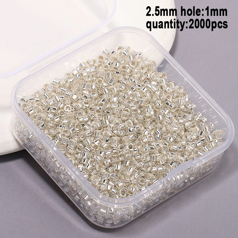 Elegant Gold & Silver Glass Seed Beads for Jewelry Crafting - Bohemian Style Beading Accessories Box