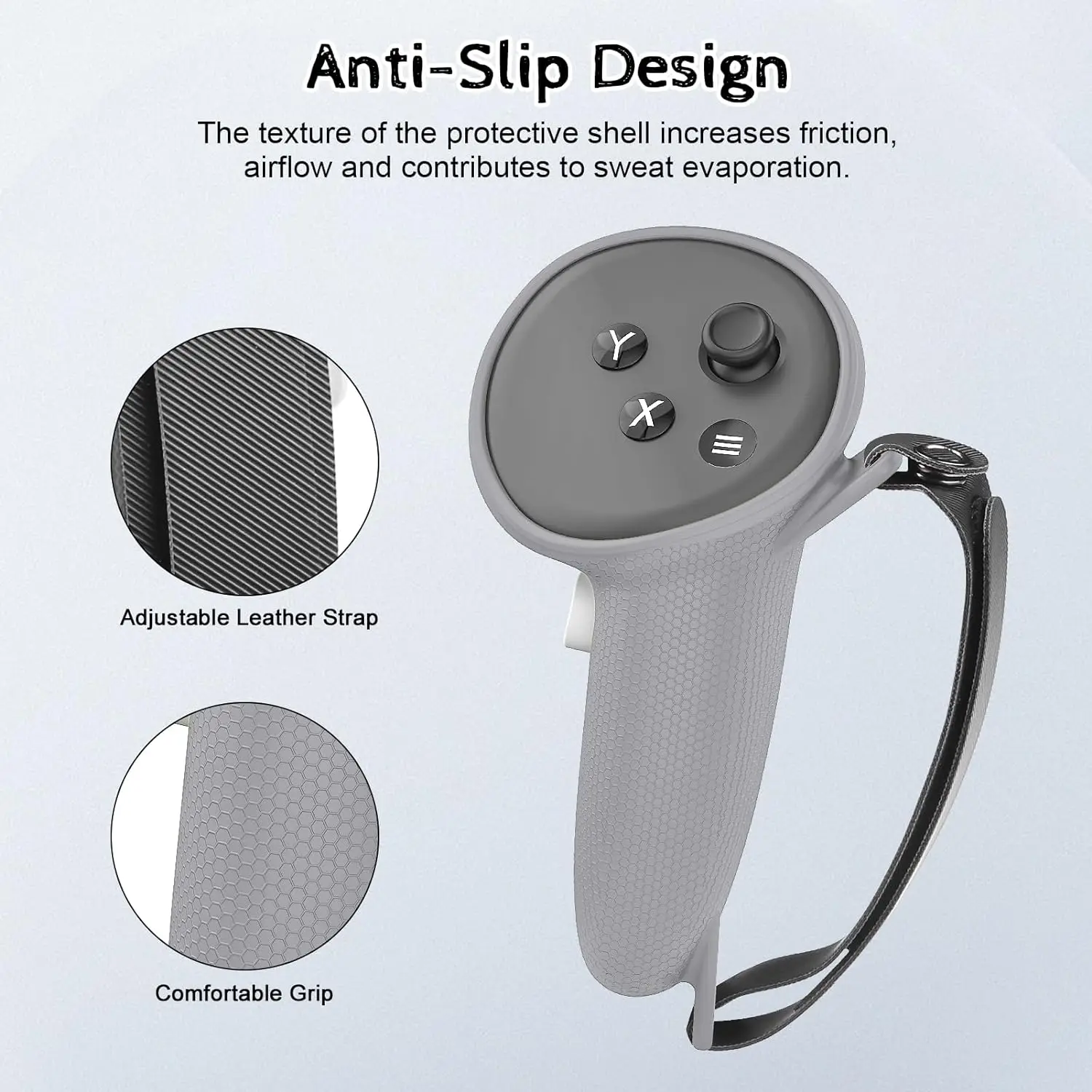Premium Anti-Drop Silicone Controller Grips with Hand Strap - Ideal VR Accessory and Holiday Gift