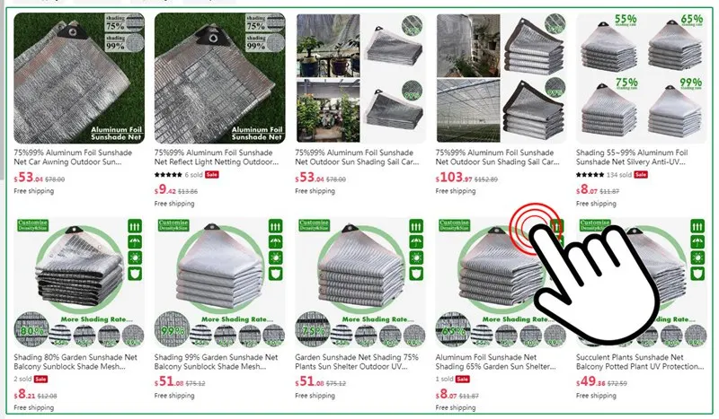 Description Picture 5 of item99% Shading Rate Aluminum Foil Sunshade Net Outdoor Sun Shading Netting Plant Sun Shelter Garden Shade Canopy Pool Awning Mesh