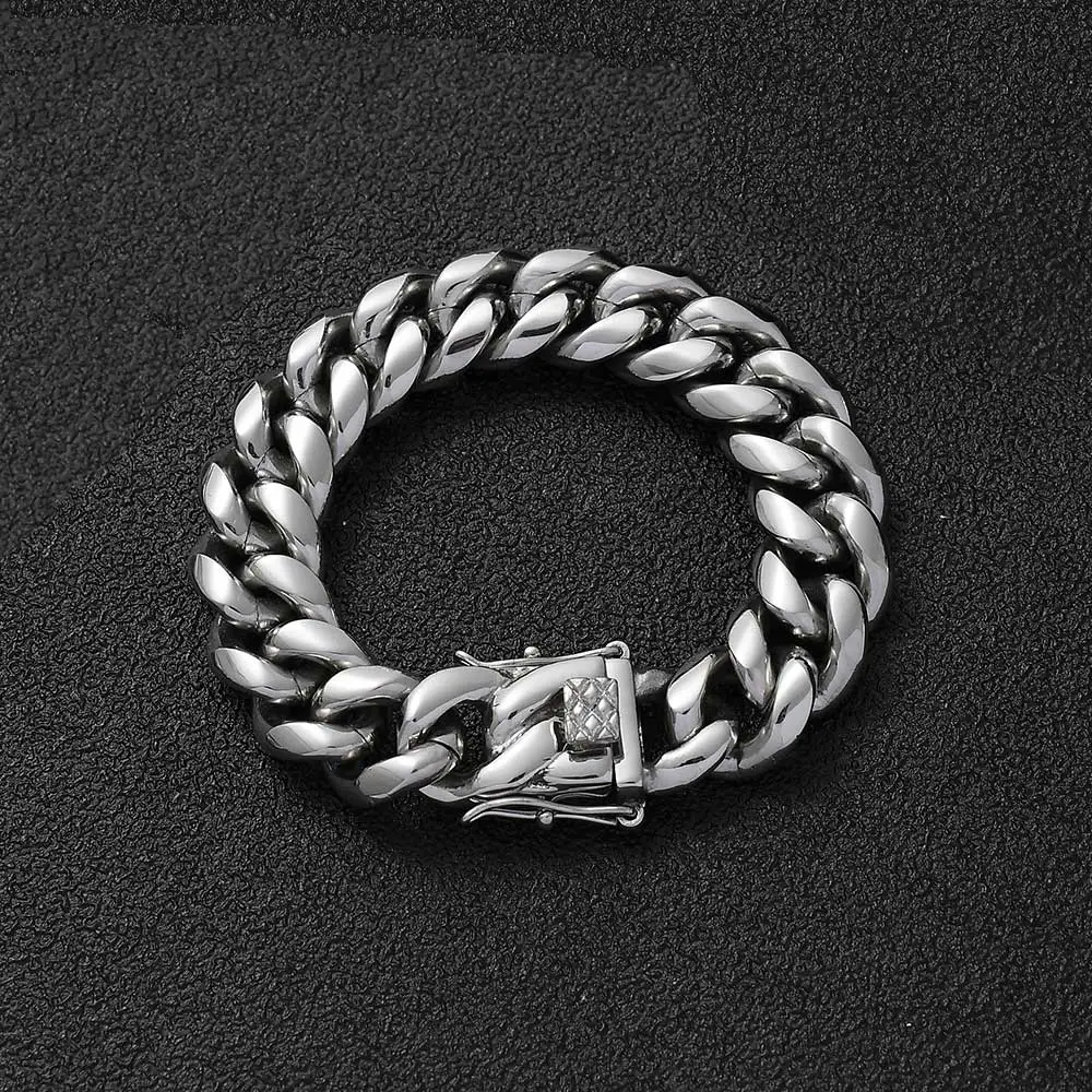 Bracciale A Maglia Cubana In Oro, Bracciale In Oro Da Uomo Da 9 - Foto 6