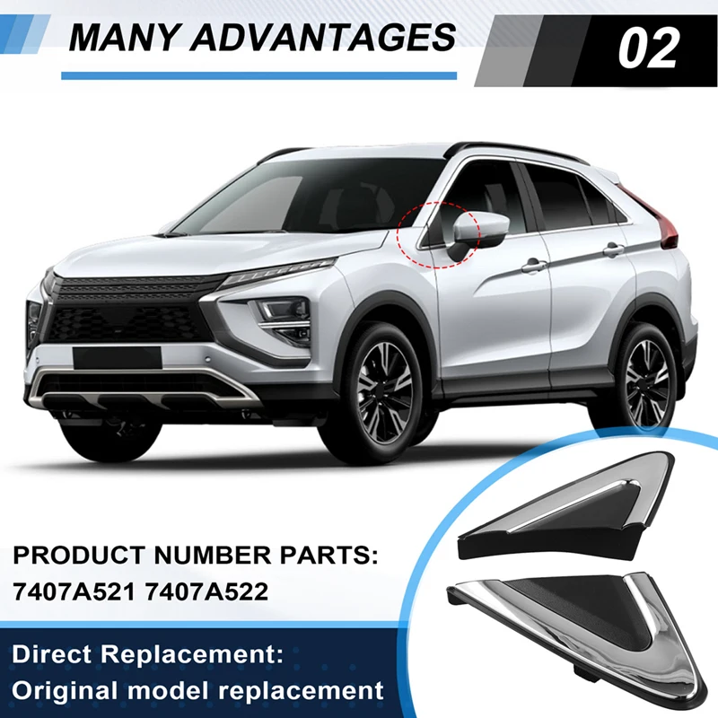 Car Side Mirror Corner Triangle Garnish Panel Window Triangle Plate For Mitsubishi Eclipse Cross 7407A521