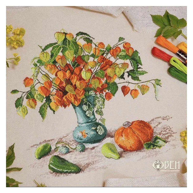 Quality Lovely Counted Cross Stitch Kits Embroidered Home Decoration Autumn Lantern Fruit，Pumpkin, Vegetables Oven 987