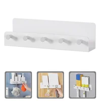 White Key Holder Multi-function Wall Shelf Storage Keys Hanger Wall-mounted Rack Pp Decorative Hook Household 1