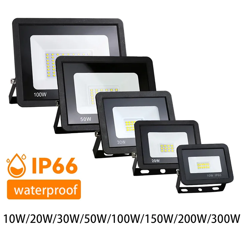 LED Flood Light High Brightness 10W 20W 30W 50W 100W 150W 200W 300W AC110V/220V Garden Street Outdoor Lighting