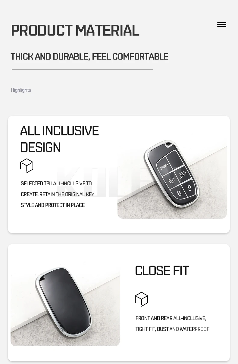 TPU Car Remote Key Case Cover Shell per Jeep Renegade Grand Cherokee per Dodge Ram 1500 Journey Charger Challenger Fiat Durango - S7911edb45b374f069de80da8d72cb3419