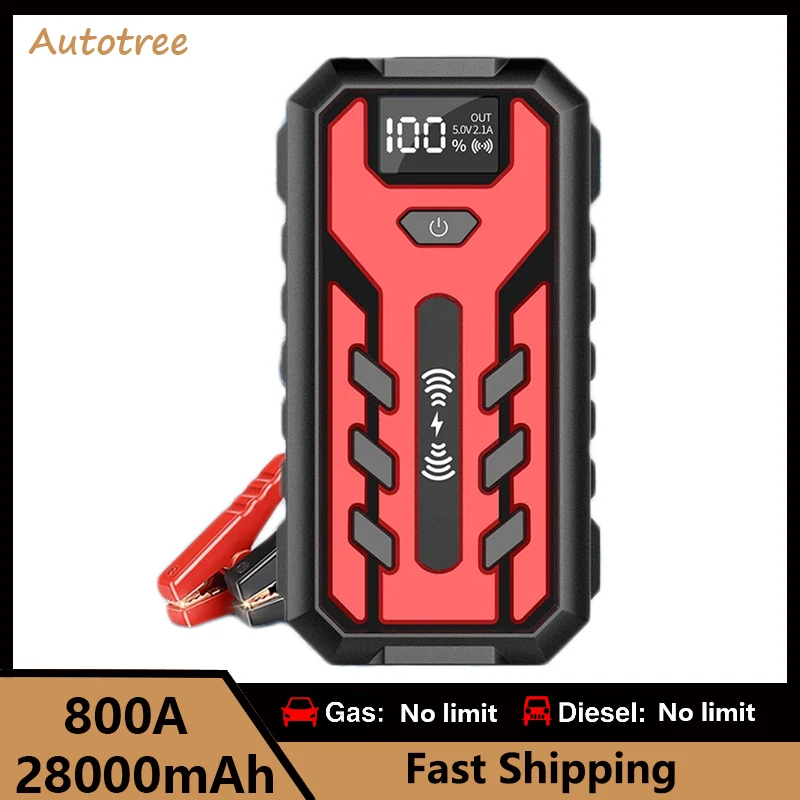 

28000mAh Portable Car Jump Starter Power Bank 12V 800A Car Booster Charger Starting Device Petrol Diesel Car Emergency Booster