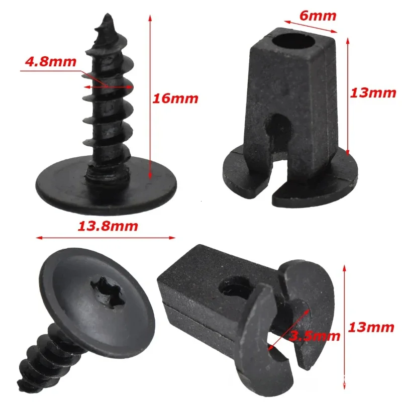 20pcs N90974701 Engine Cover Undertray Splashguard Wheel Arch Torx Screw Retainer Fastener Clips Bolt Universal For VW Audi Seat 5