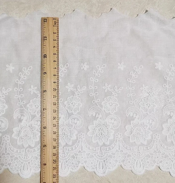 Exquisite Off white Cotton Embroidery Lace Openwork Cotton Cloth DIY Clothing Accessories Curtains width 20cm RS429 3-5yards/lot lace fabric lace garment accessories lace sewing supplies lace accessories lace sewing accessories clothing accessories clothing craft accessories