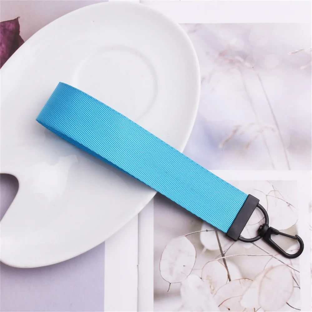 Solid Color Webbing Keychain Phone Lanyard Keychain Schoolbag Car Key Chain Bag Pendant Jewelry DIY Accessories Ribbon Gift