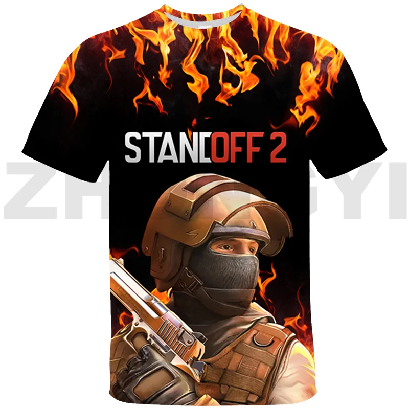 

3D Print Standoff 2 Graphic T Shirts Boys Sport Short Tees O-Neck Fashion Summer Parent-child Wear Fashion T Shirt Men