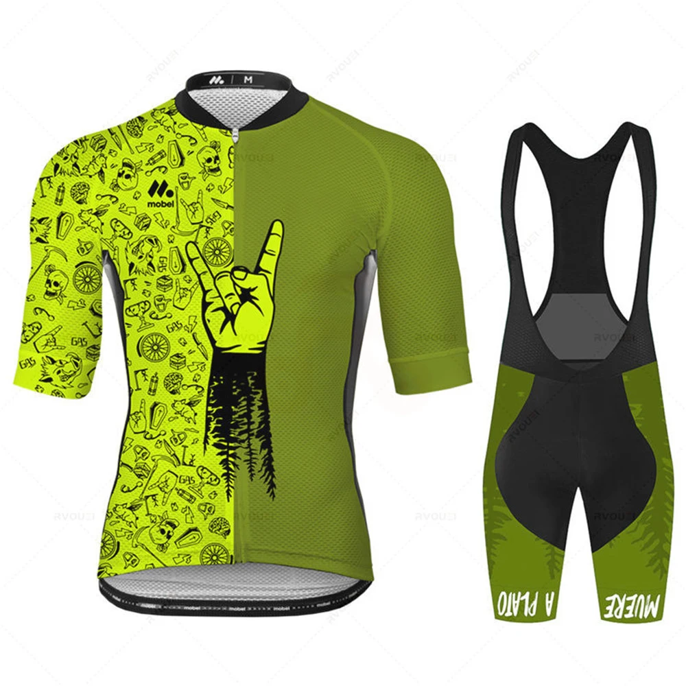 Men's Cycling Clothing Short Sleeve Breathable Jersey Summer Cycling Set Bike Uniform Bicycle Kit