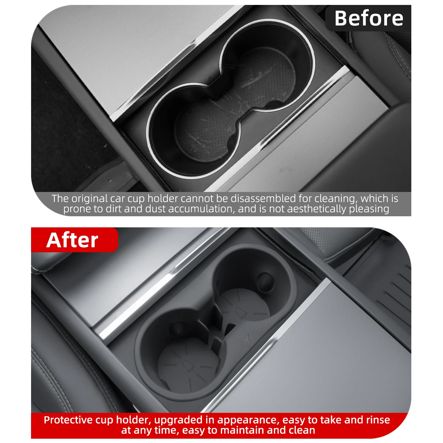 테슬라 모델 Y 주니퍼 YL 2026용 실리콘 컵홀더, 센터 콘솔 컵홀더, 차량용 실내 액세서리