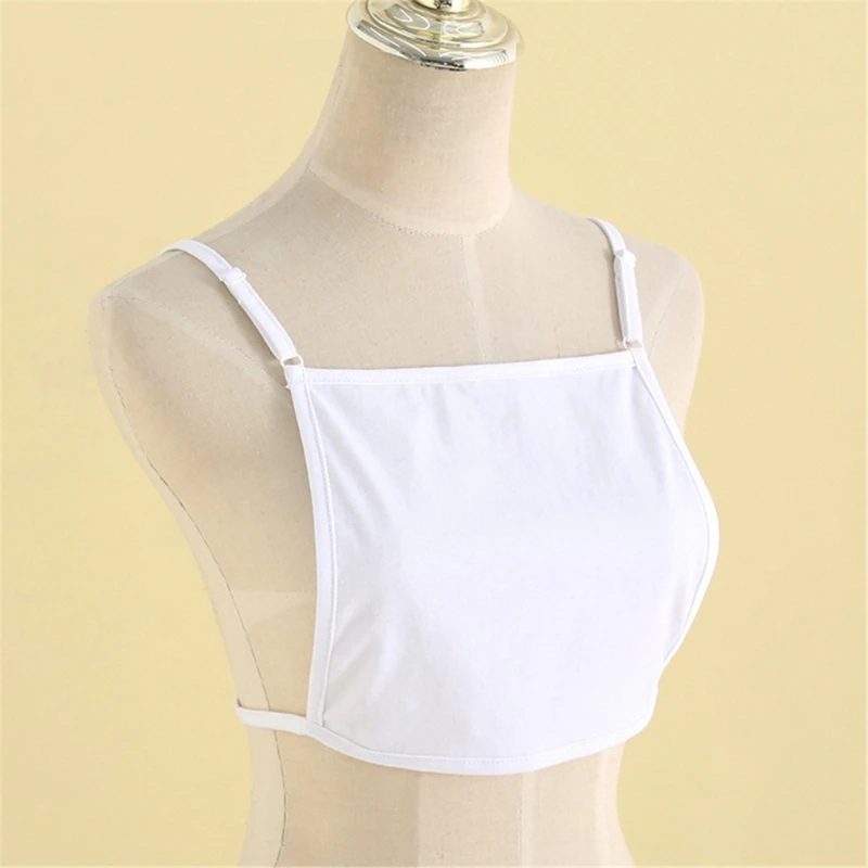 Lace Camisole Tops Cotton Mock Camisole Wrapped Chest Overlay Modesty Panel Vest Cleavage Cover X4YC