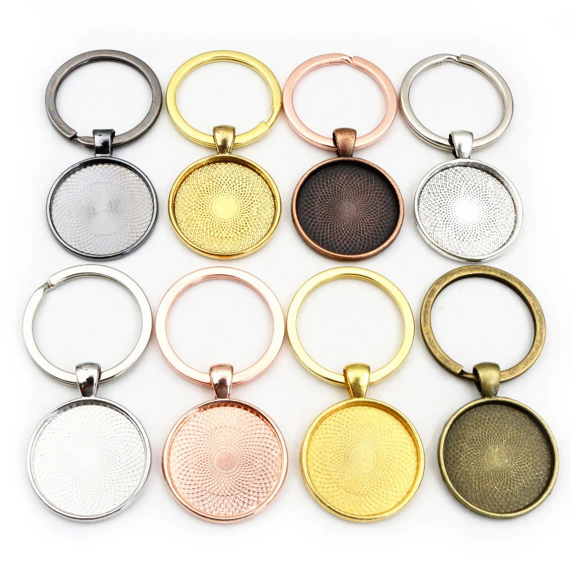 20 pezzi - Vassoi pendenti rotondi 20mm 25mm Lunetta rotonda grezza Argento Bronzo Rame Base pendente Cabochon Impostazione per la creazione di gioielli  36