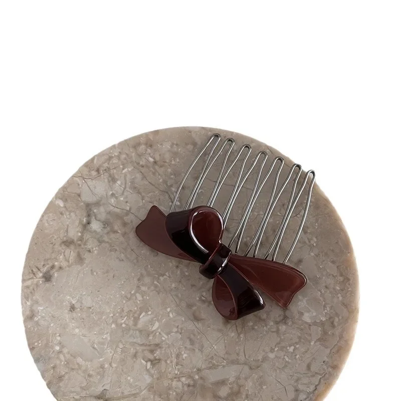 7 Teeth Acetate Bow Insert Combs Clip Women Hair Styling Hairpins Women Bangs Broken Hair Comb Clip Girls Gifts Headwear Jewelry 5
