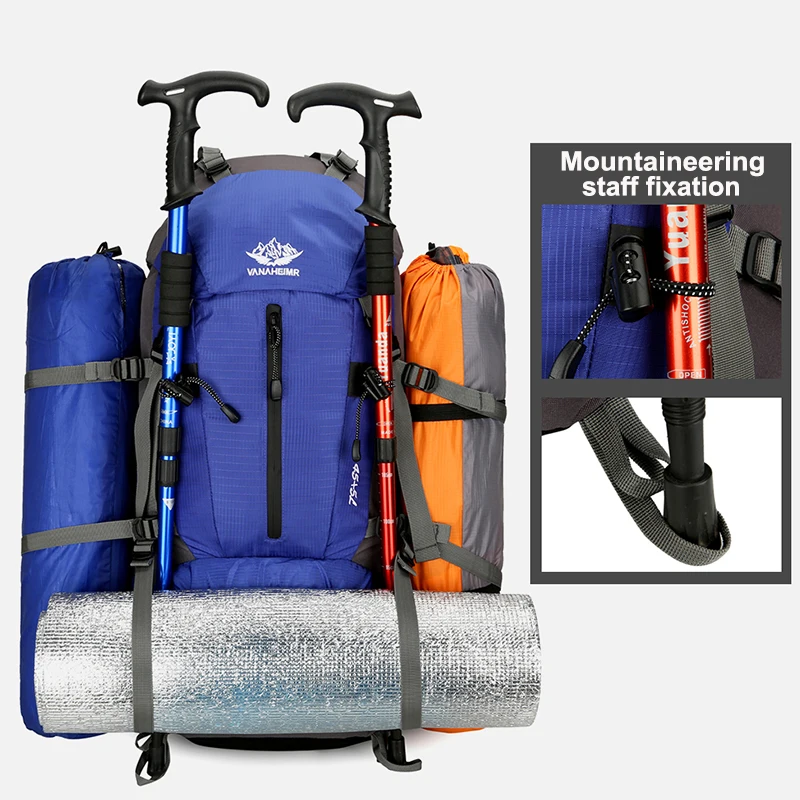 Hiking Backpack Men Women Large Capacity Outdoor Waterproof Trekking Climbing Bag Multi-function Travel Camping Storage Bags 2