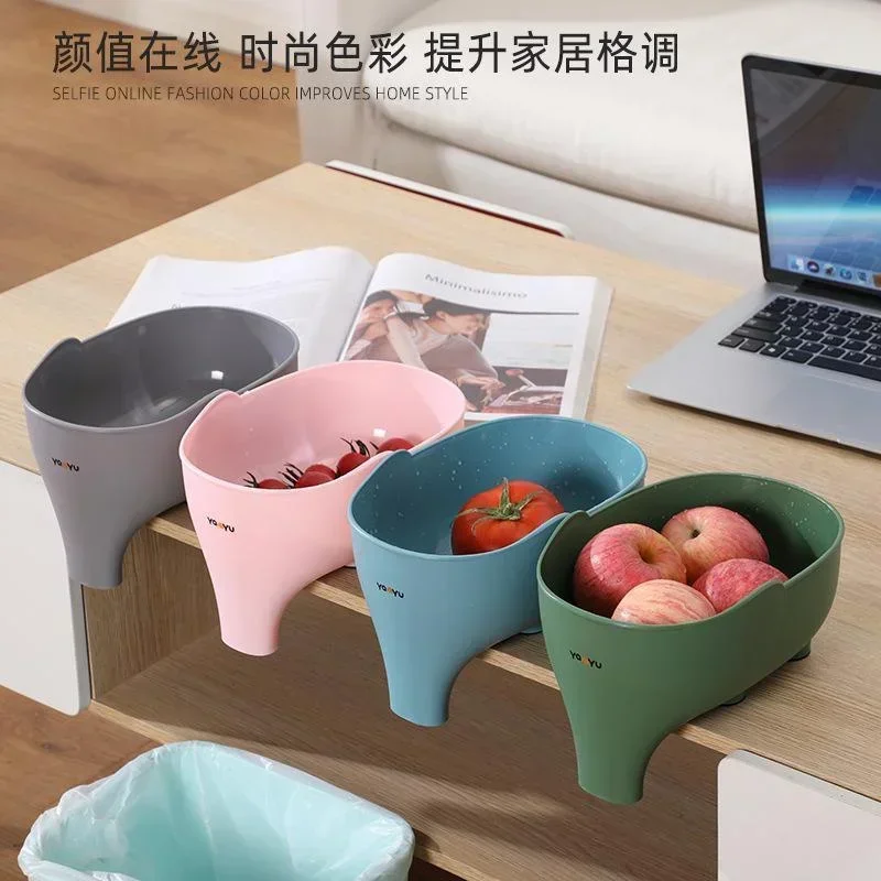 Kitchen Household Tools Sink Strainer Elephant Sculpt Leftover Drain Basket Fruit Vegetable Washing Basket Hanging Drainer Rack