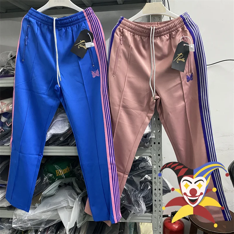 

2023ss Needles Sweatpants Men Women Best Quality Stripe Butterfly Sporty Track Pants Narrow AWGE Trousers