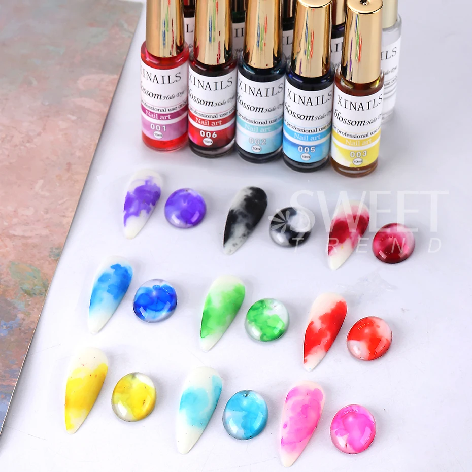 10ml Blooming Nail Gel Polish Marble Watercolor Ink DIY Flower Design Smudge Spreading UV LED Soak Off Manicure Painting Varnish