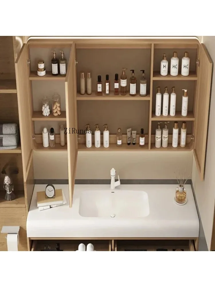 Panel Bathroom Cabinet Vanity with Sink Smart Toilet Storage Mirror Cabinets Fashion Home Furniture Meuble Evier FYB