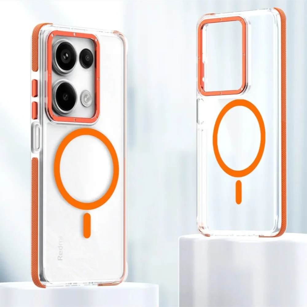 Sleek Anti-Yellow Transparent Magnetic Phone Case with Magsafe Compatibility