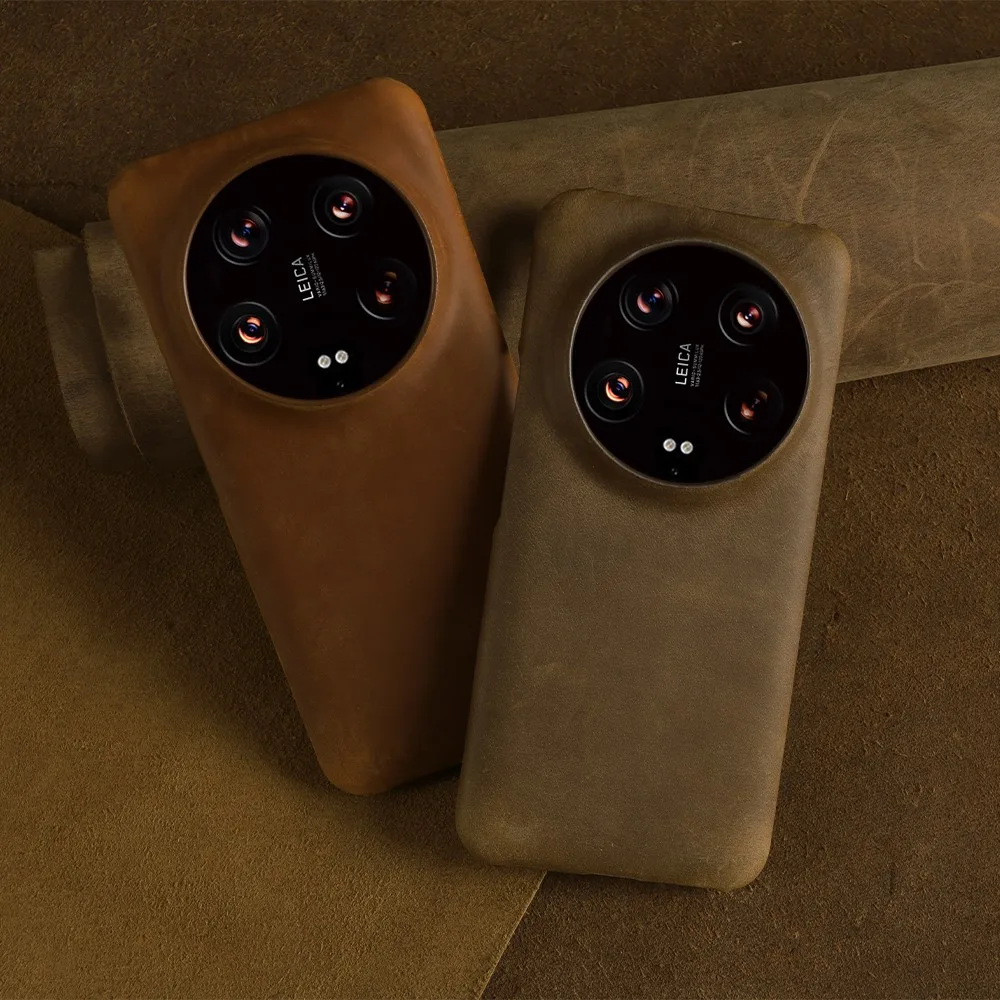 حافظة جلدية أصلية بنمط كريزي هورس لهاتف Xiaomi 15 Ultra 14T Pro 12 13T غطاء خلفي عتيق مقاوم للصدمات