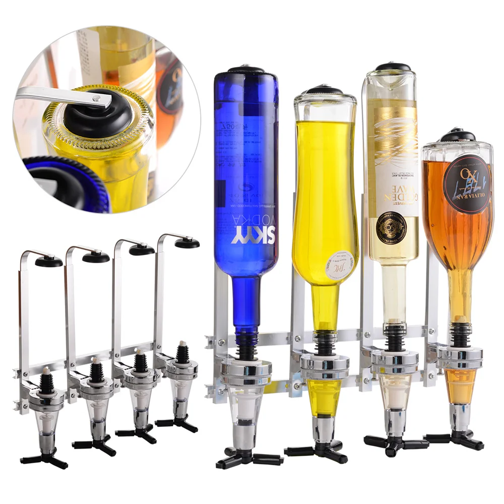 Wall-Mounted 4 5 6 Bottle Liquor Dispenser Bar Butler Bracket For Alcohol Drink Whiskey Beverage 4-6 Shot Wine Dispenser Holder