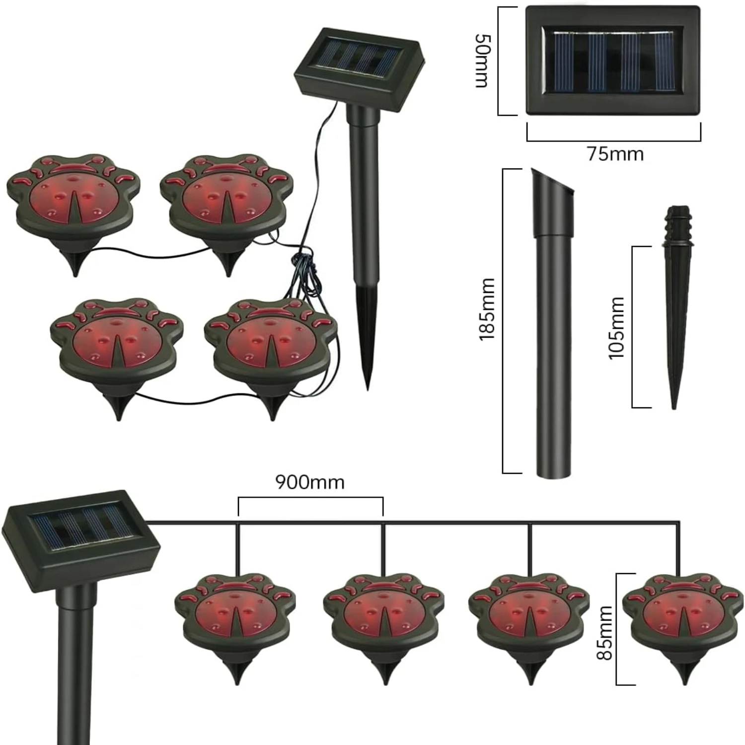Transform your outdoor space with the elegant, stylish, and pet-friendly solar lawn lamp from PAN. This courtyard outdoor lamp n