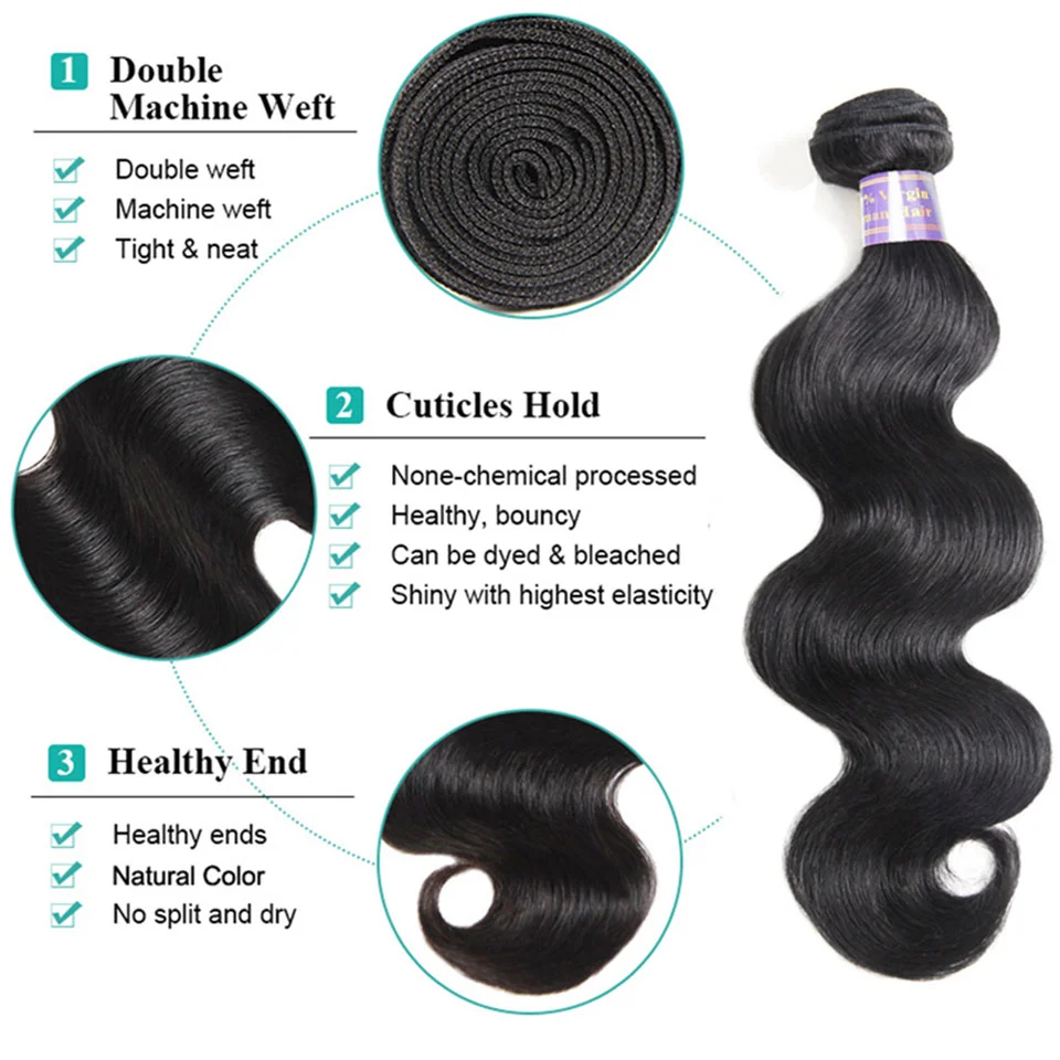 Allove Body Wave Bundles With Frontal HD Transparent Lace Frontal With 3 Bundles Brazilian Remy Human Hair Bundles With Closure