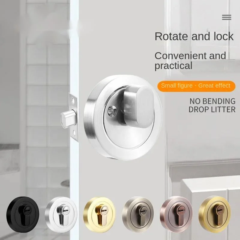 Zinc alloy double-sided invisible door lock with body key Secret bathroom balcony silent door lock barn door lock