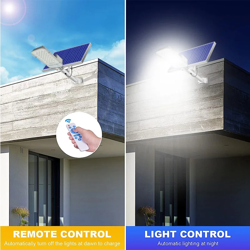 250W led solar light Outdoor garden Waterproof Solar street Light Dusk to Dawn with Remote Control IP65 solar wall lamp 5