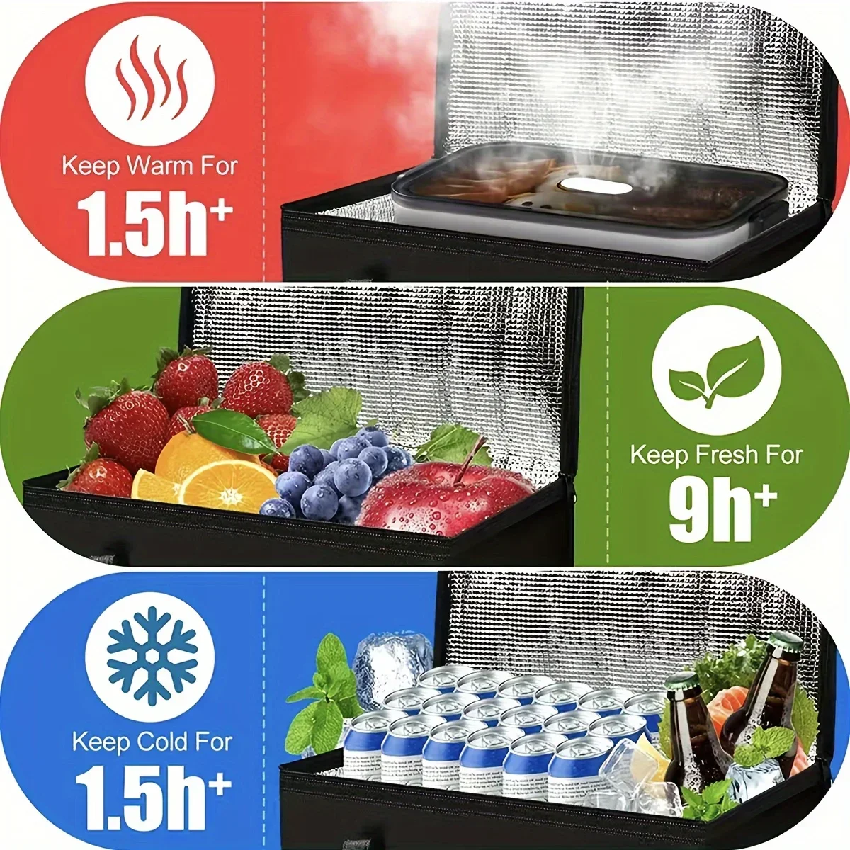 1 Pc Portable Insulated Cooler Outdoor Camping Travelling Bbq Catering Materials Zipper Bag Picnic Folding Insulated Bag