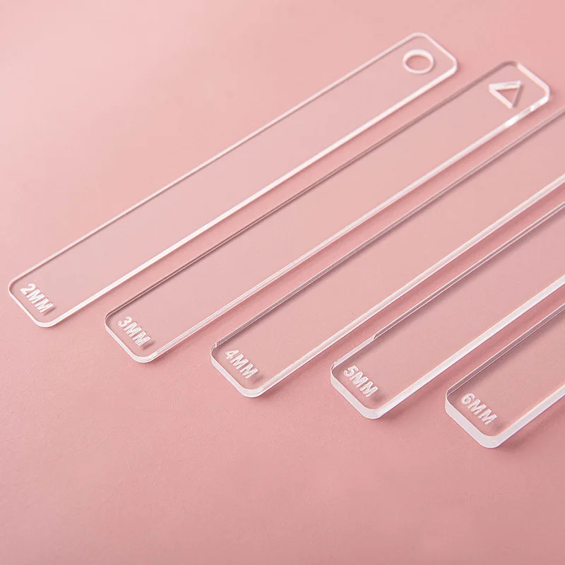 10Pc/Set Clay Ruler Acrylic Soft Pottery Polymer Clay Thickness Ruler Roller Guide Rail DIY Earrings Jewelry Pendant Making Tool