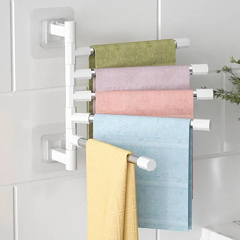 Self-adhesive Bathroom Towel Rack Without Screws Towel Holder Hangers Shelf Bars for Bathroom Organizer Kitchen Accessories