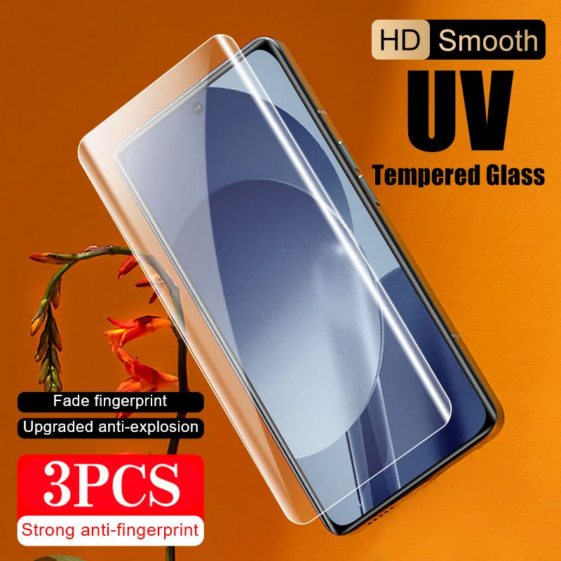 Pellicola Salvaschermo 3 Pezzi Per Xiaomi Civi 4 Pro 3 2 Mix 4 Telefono Vetro Temperato Uv Per Xiaomi 14 Ultra 13 12X 11 10S Pellicola Protettiva